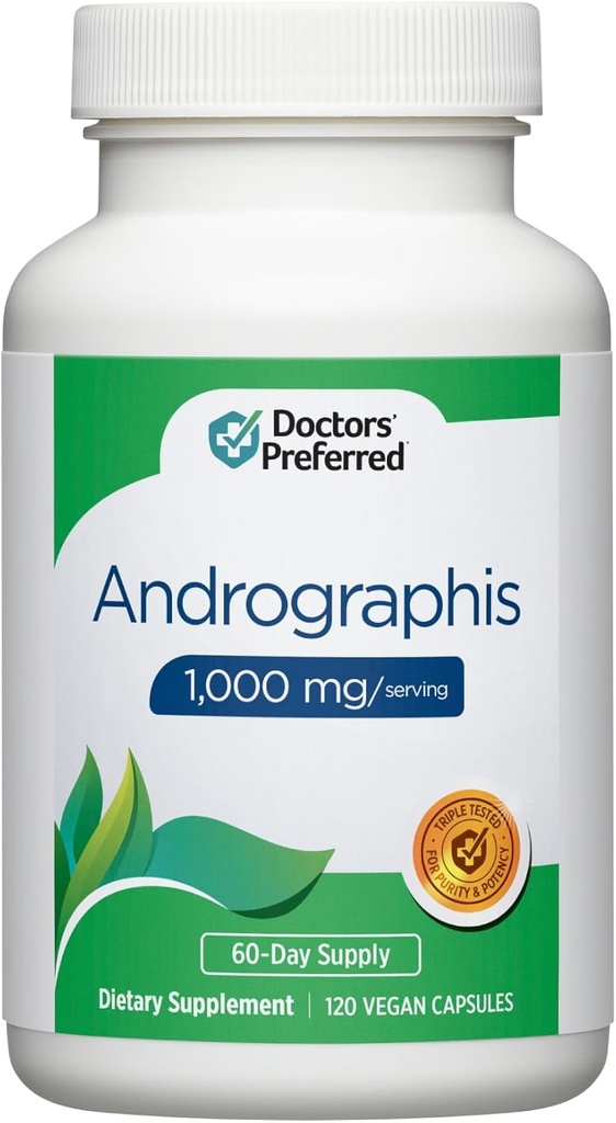 DOCTORS' PREFERIDO Andrographis Extract - 1000 mg/Serving, 120 Cápsulas Vegan