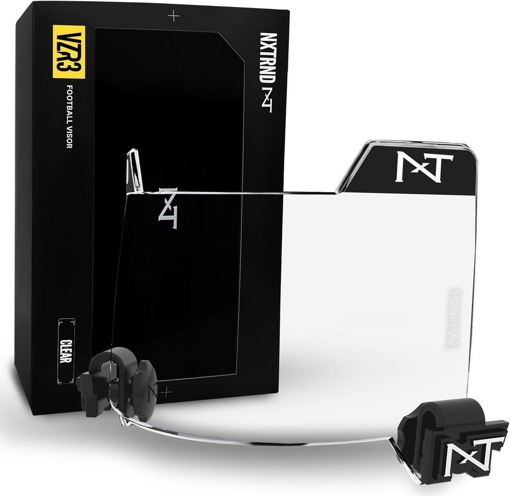 Nxtrnd VZR3 Football Visor, Curved Lens Technology, Adapta-se Adulto & Jovens Capacetes de Futebol
