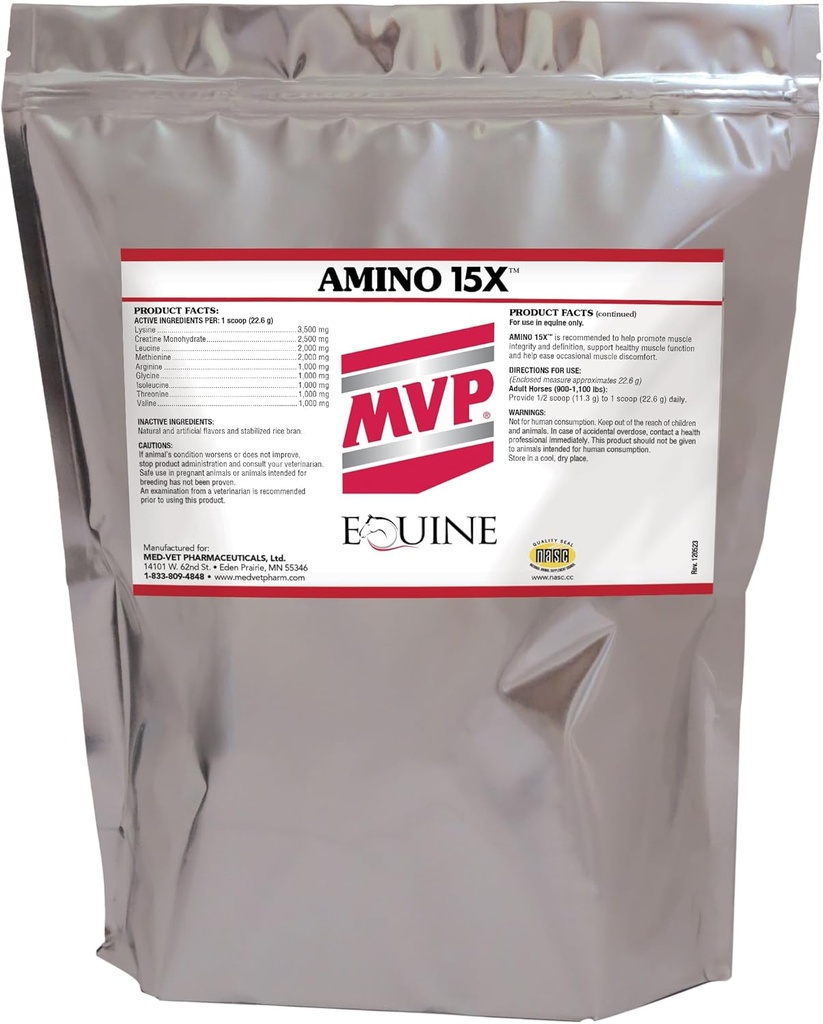 Amino 15X (6 lb) -Suporta função muscular saudável, desenvolvimento e reparação em cavalos