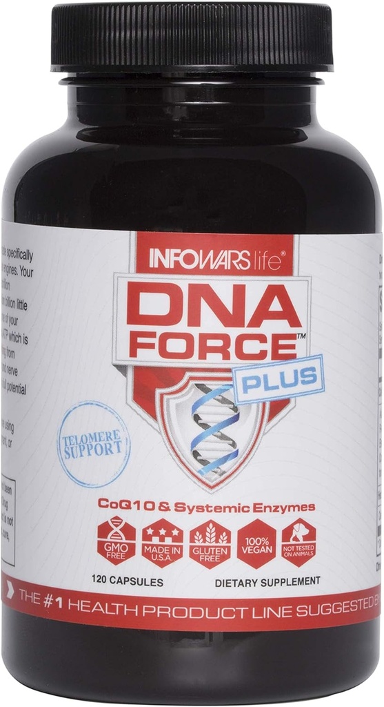 Infowars Life DNA Force Plus (120 cápsulas) – Otimizador de Energia com CoQ10 e BioPQQ