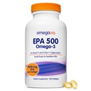 OmegaVia EPA 500, Purified Omega-3 suplemento de óleo de peixe, 500 mg EPA em forma de triglicérido, óleo de peixe arrotado, não-GMO, sem glúten, IFOS 5-Star, 120 Softgels