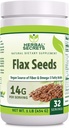 Herbal Secrets Organic Whole Flax Seeds Supplement (Suplemento de sementes de linho integral) 14 G por serviço , Raw Vegan , Não-GMO , Gluten-Free , Made in USA (1 Pack, 1 Lb)