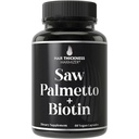 Serra Palmetto + Biotin Advanced 2-em-1 Combo para o crescimento do cabelo. Cápsulas Vegan Suplemento com Natural Saw Palmetto Extract + 10000mcg Biotin. Perda de cabelo e Recrescimento pílulas para homens e mulheres. Bloqueador DHT