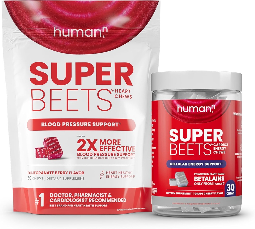 Humann SuperBeets coração & CardiO2 mastiga