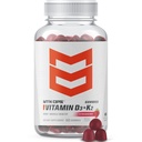 MTN OPS Vitamina D3 K2 Gummies, 5000 UI Vitamina D3 e Vitamina K2 MK7, naturalmente sem glúten com sabor de morango natural, 60 chicletes de mascar macio, 60 servões por recipiente