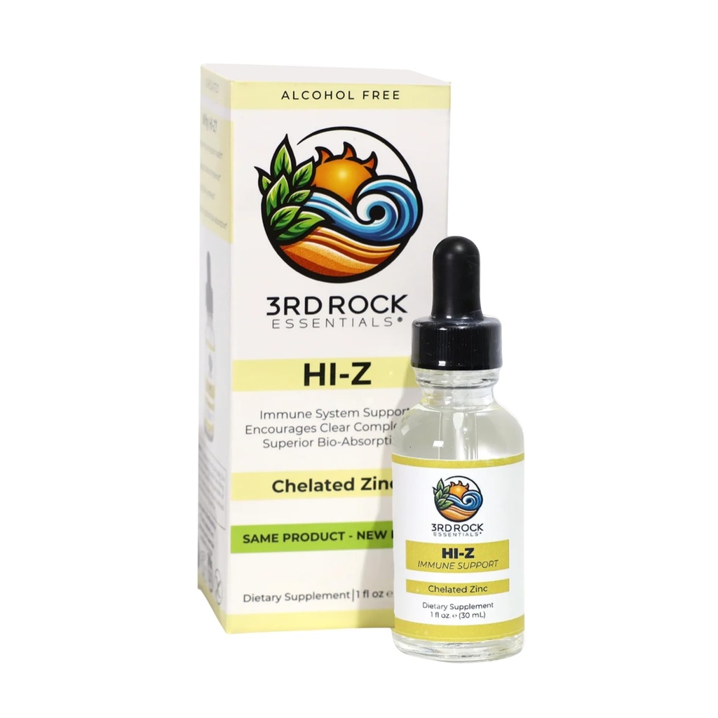 3rd Rock Essentials (HI-Z Zinc Immune Supplement) Suplemento de suporte de zinco líquido natural (HI-Z Immune Supplement)