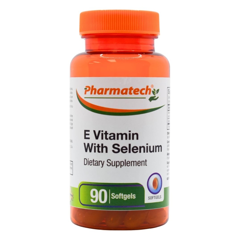 Vitamina E como acetato de dl-Tocoferil e d-Alpha-Tocoferol Plus Selênio, Suplemento Antioxidante, Suporte Imune, Suporta Pele Saudável, Sem Glúten, Não-GMO, 90 softgels Made in USA