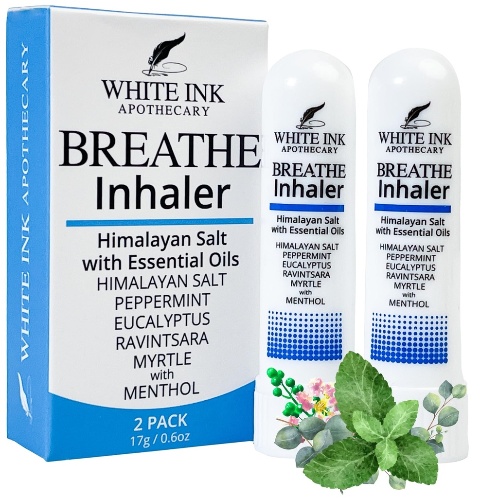 Ink White Breather Inhaler Natural Essential Oil Eucalyptus Peppermint .Congestão .