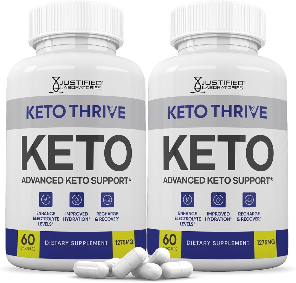 (2 Pack) Keto Thrive Keto ACV Pills 1275MG Keto Support Blend Capsule Alternativa para Keto ACV Gummies Formulado com Apple Cider Vinagre Extra Virgin Olive Oil Pó Folha de Chá Verde 120 Cápsulas
