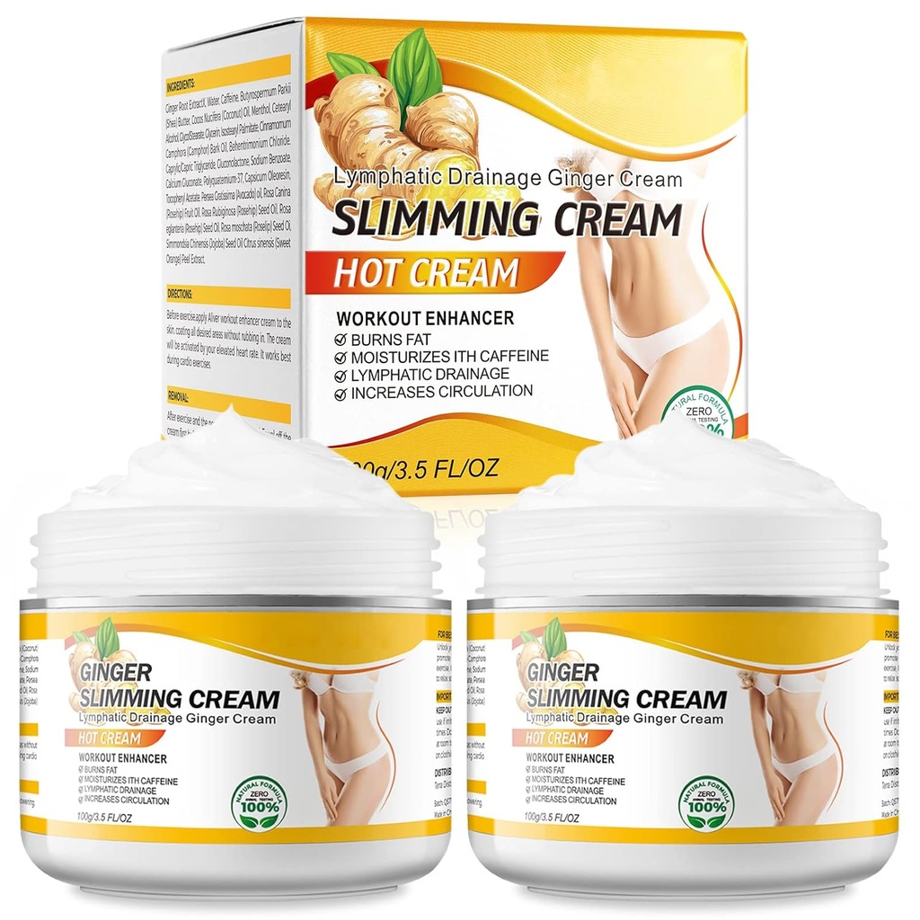 2PCS VOGSIG Ginger Slimming Cream - Anti celulite, queima de gordura, aperto e hidratação, 1 onças cada