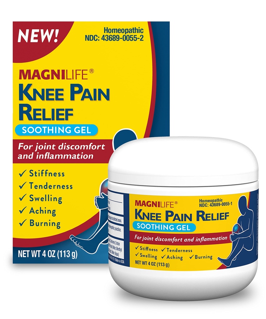 MagniLife Joelho dor alívio calmante Gel, reduz inchaço e inflamação de músculos doloridos, desconforto articular, lesões - Arnica All-Natural - 4 onças.