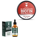 Bálsamo de barba de biotina para homens e condicionado cera de barba e óleo de crescimento de barba de crescimento com biotina de concentração 2X para homens, Hidratos e espessa o cabelo facial