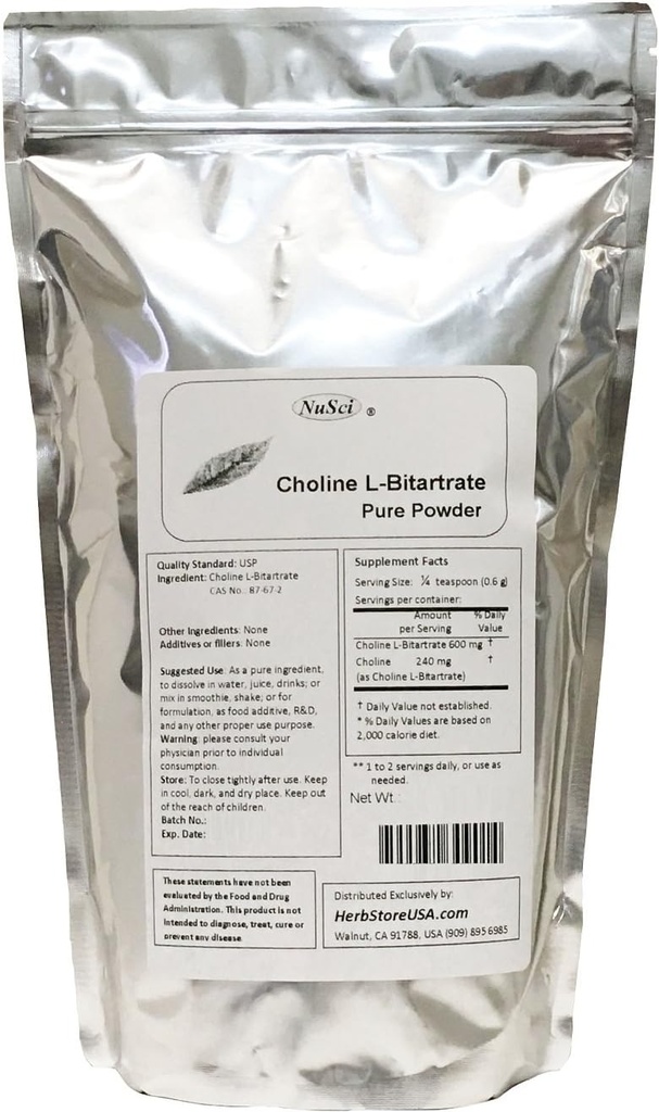 Colina L-Bitartarato Pure Powder Smart Nutrient (250g (8,8 oz))