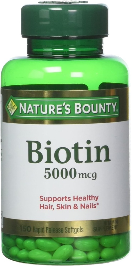 Biotina de recompensa da natureza 5000 mcg, 60 comprimidos de dissolução rápida (Pacote de 2)