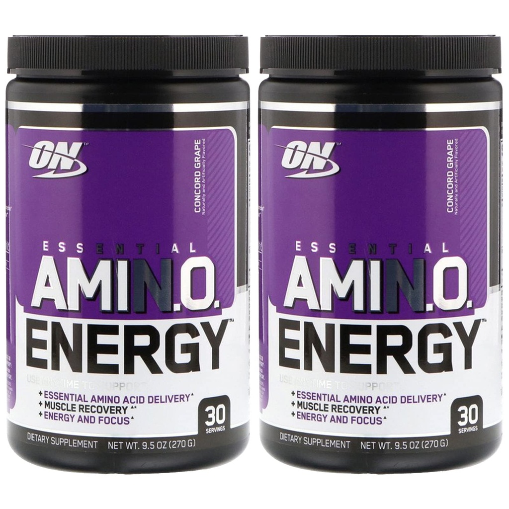 Nutrição ideal, (2 Pacote Essencial Amin.O. Energia, Uva Concord, 9,5 oz (270 g)