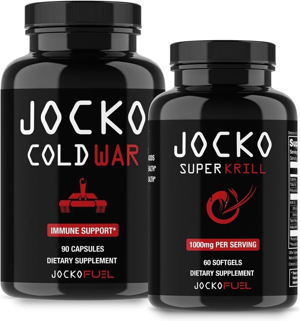 Jocko Fuel Guerra Fria e Omega 3 Krill Oil Suplemento Bundle