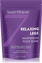 Sete Minerais Pernas Relaxantes Flocos de Cloreto de Magnésio 3lb – Absorve melhor do que o sal Epsom - Fórmula exclusiva de imersão de pés para pernas cansadas e Cães de Perna - com laranja, cedro e lavanda