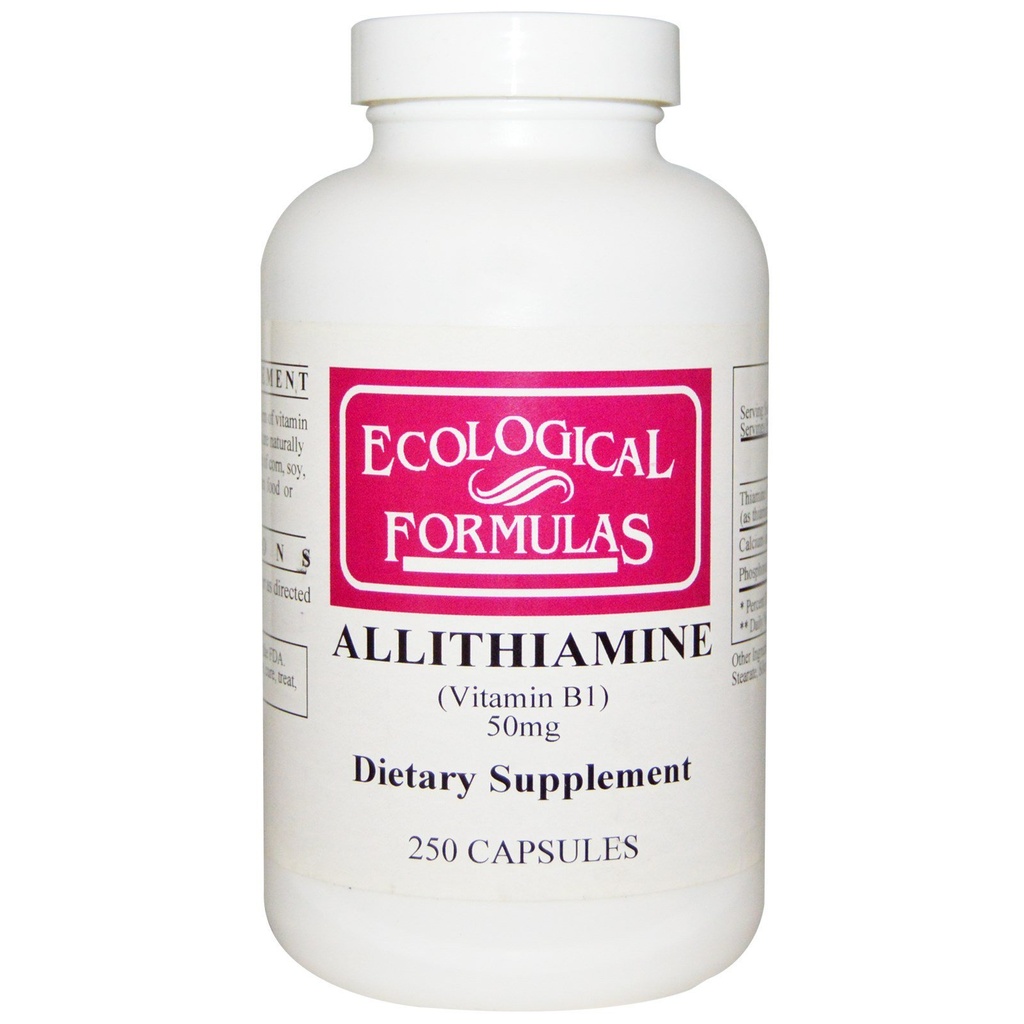 Fórmulas Ecológicas Allithiamina Vitamina B1, 50 mg, 250 Cápsulas