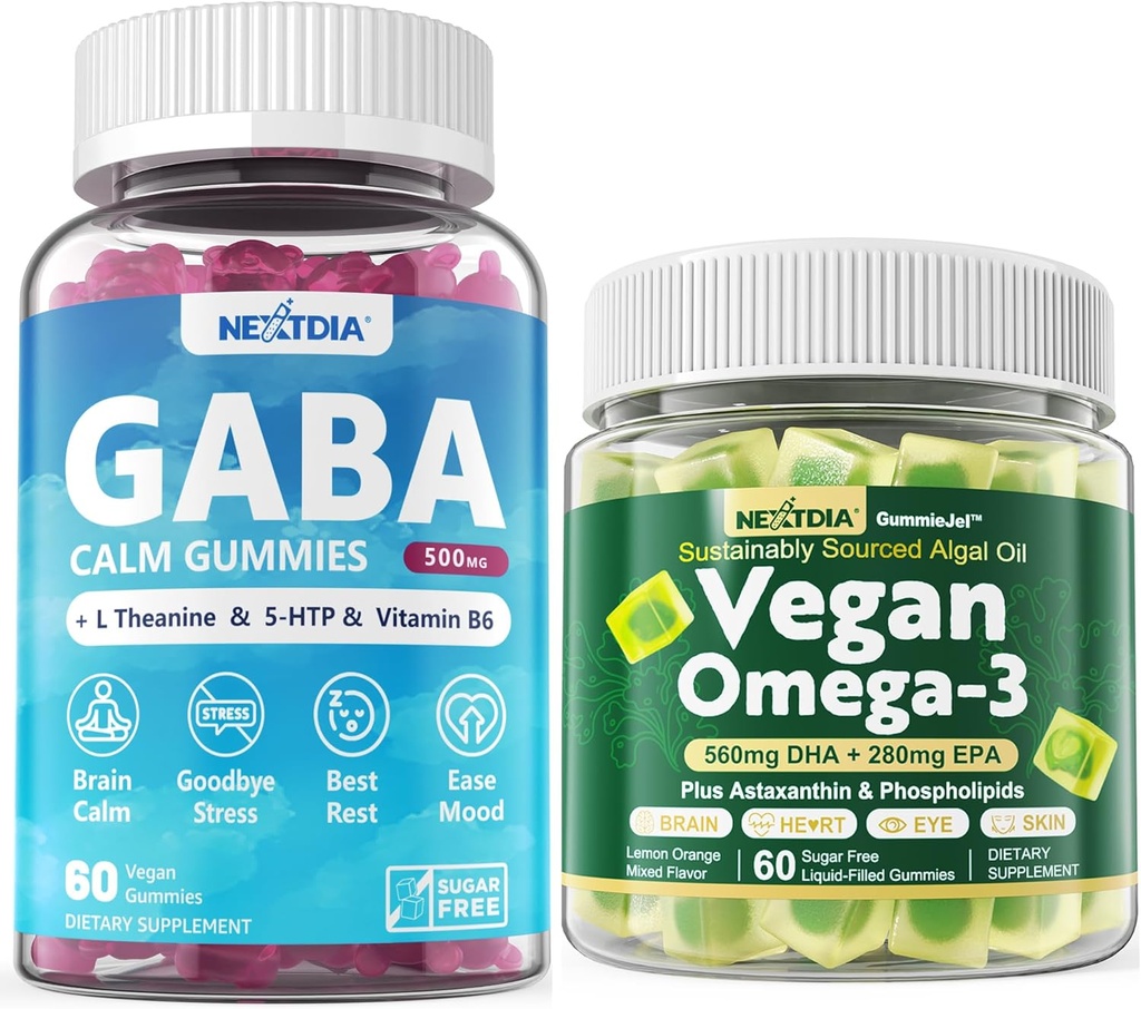 Vegan Omega 3 chicletes 1 pacote+ chicletes GABA açúcar livre 2 pacote