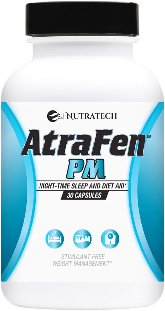 Atrafen PM - Pílula Dieta Noturna, Supressor de Apetite e Ajuda ao Sono. Impulsionar o Metabolismo, Queimar Gordura e Encurvar Longa Noite.