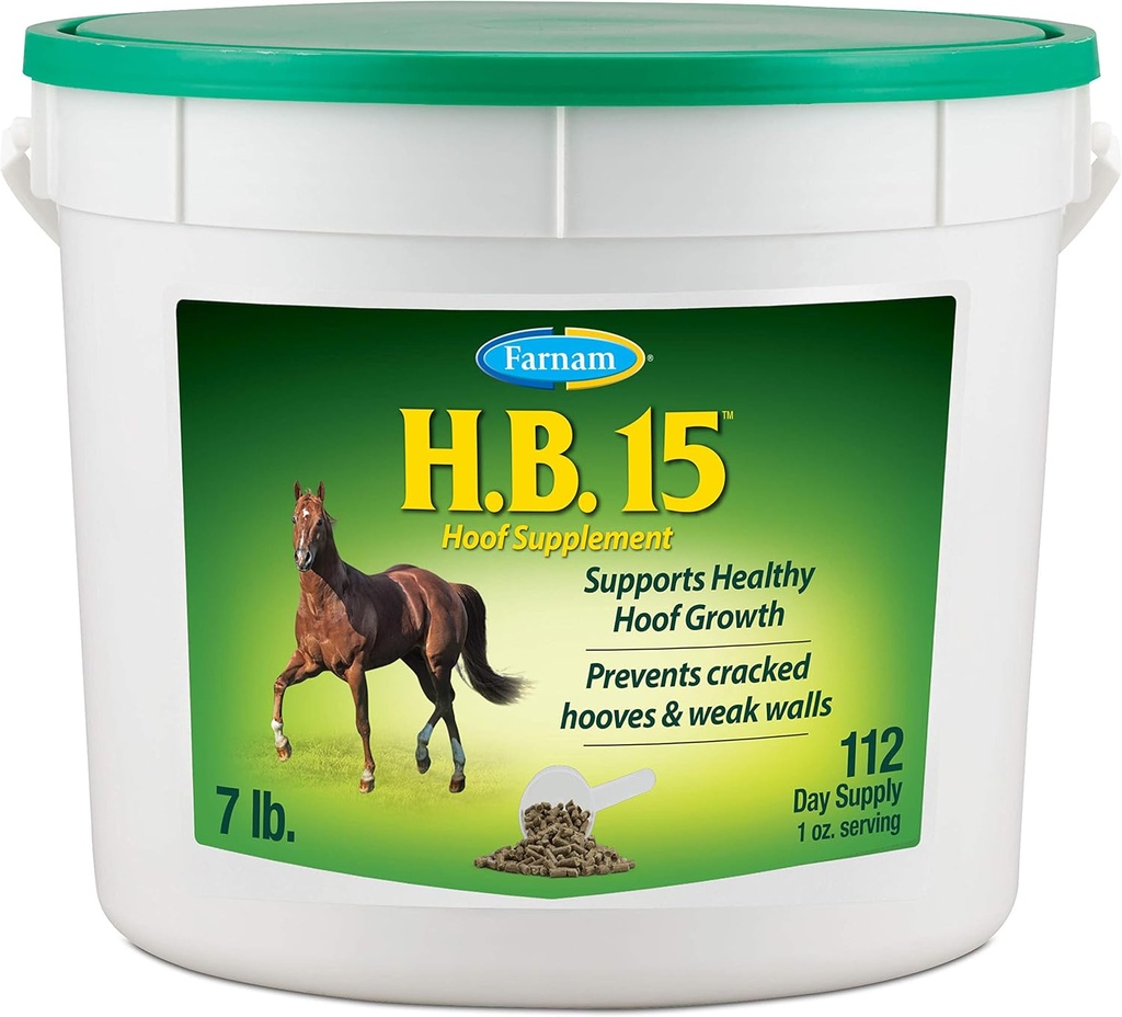 Farnam HB 15 Hoof Supplement, Suporta o crescimento saudável do casco 7 libras, 112 fornecimento do dia