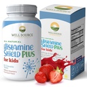 Suplemento Natural Anti-histamínico, Medicina de Alergia Infantil, Sinus & Alergias Alívio para Pólen, Pet Dander, Pó, Molde e Odors, 60 Tablets Mastigáveis de Soco de Fruta de Morango