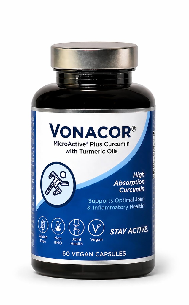 Altamente absorvível MicroActive Curcumina com extrato de óleo açafrão 500mg para a saúde conjunta ideal, Vegan, Não-GMO, Gluten-Free, 60 Cápsulas Vegan