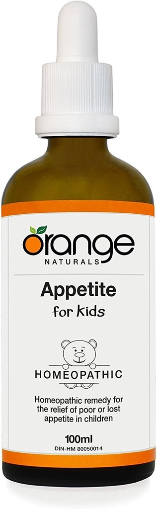 Apetite homeopático laranja natural para crianças, 3.38 Onça fluida
