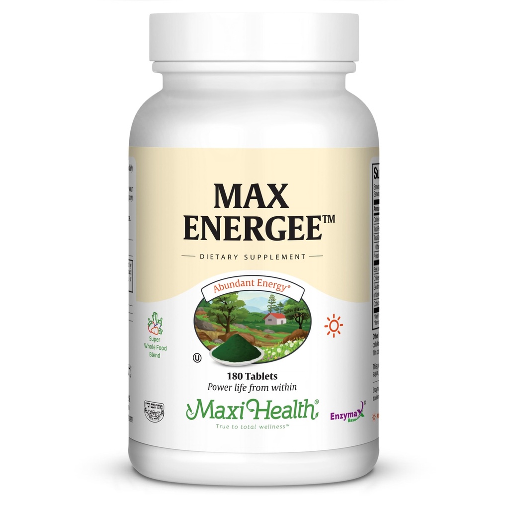 Maxi Health Max Energee - Energia Natural e Stamina Booster - 180 Comprimidos - Kosher