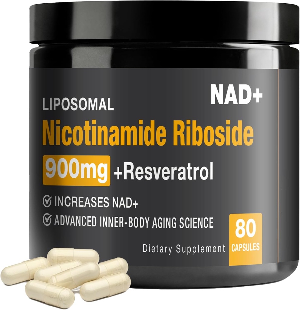 NAD+ Suplemento - NAD+ Booster para Adultos 900mg com Nicotinamida Riboside (NR) e Resveratrol Quercetin USA-063-0911XL-141NAD