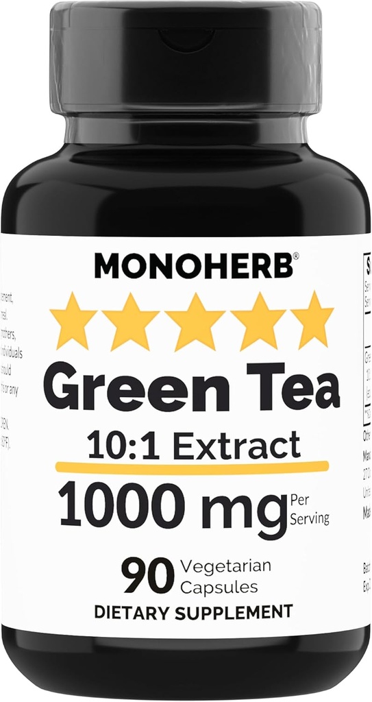 MONOHERB Green Tea Extract 1000 mg - 90 Cápsulas Vegetarianas