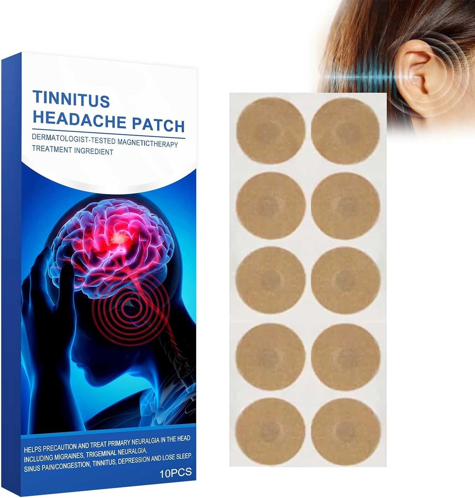 Remendos de zumbido, 10 PCs Remendos de ouvido para zumbido, Patch de dor de ouvido, Weaken de audição, Itchy Ears / Patch de tecido não-vermelho (10PCS)