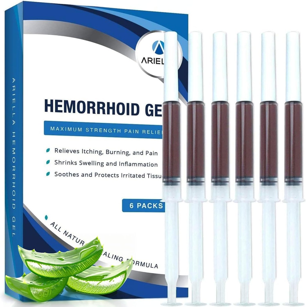 Tratamento de hemorróidas Supositório para Desconforto de Fissura: Natureza Hemorroidal Shrinking Gel - Fast Soothing Healing Itching Burning Pain Alief (Aloe, Pack of 6)