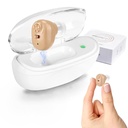 Ajuda ao amplificador auditivo, ajuda auditiva recarregável para idosos e adultos com controle de volume, cancelamento de ruído Amplificador auditivo, uso de um único lado