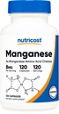 Nutricost Quelated Suplemento de Manganês 8mg, Quelato de Ácido Amino, 120 cápsulas, 120 Servings - Gluten Free, Non-GMO e Vegetarian Friendly