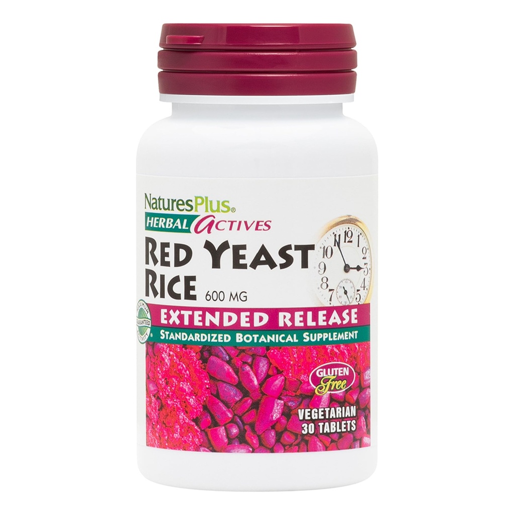 NaturesPlus Herbal Actives Red Yeast Rice, Extended Release - 30 Tablets - Non-GMO, Vegetarian, Gluten Free - 30 Servings