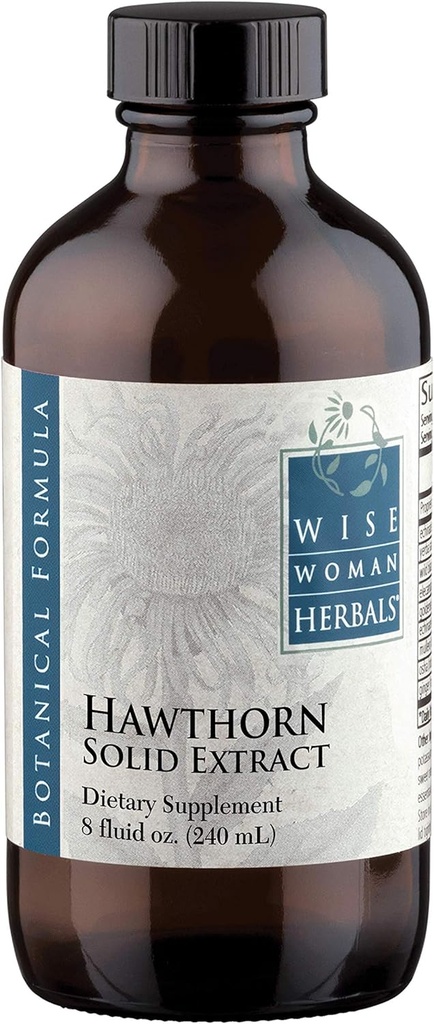 Wise Woman Herbals Hawthorn Berry Solid Extract 4:1, Alcohol-free extra força, Promove a circulação saudável, Proteção Antioxidante, Suporte cardiovascular de ervas, 8 Fl Oz