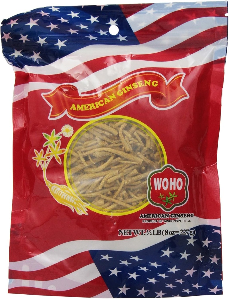 Woho # 120.8 American Ginseng Grande Fibra Prong 8 onças. Saco