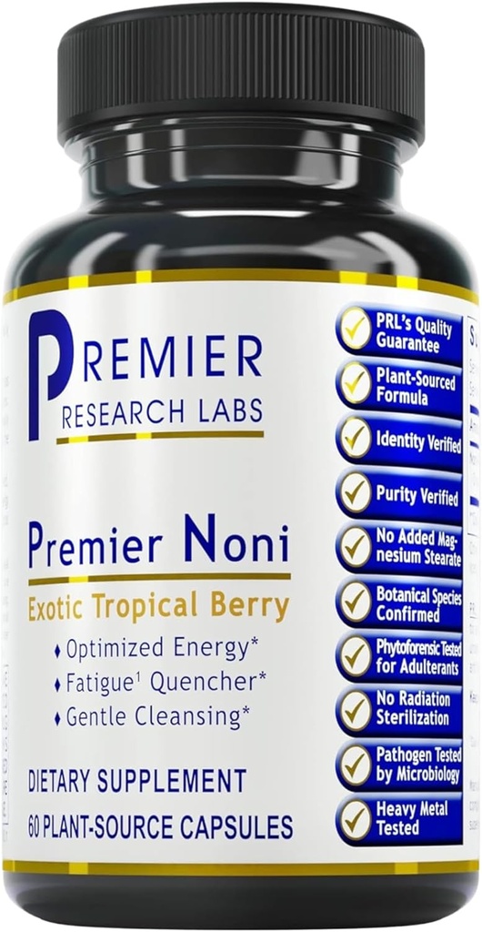 Premier Research Labs Premier Noni - Cápsulas Noni orgânicas, Noni Fruit Powder Pills, Noni Extract Supplement for Gut Health, Energy & Imune Health Support - 60 Cápsulas Vegetarianas