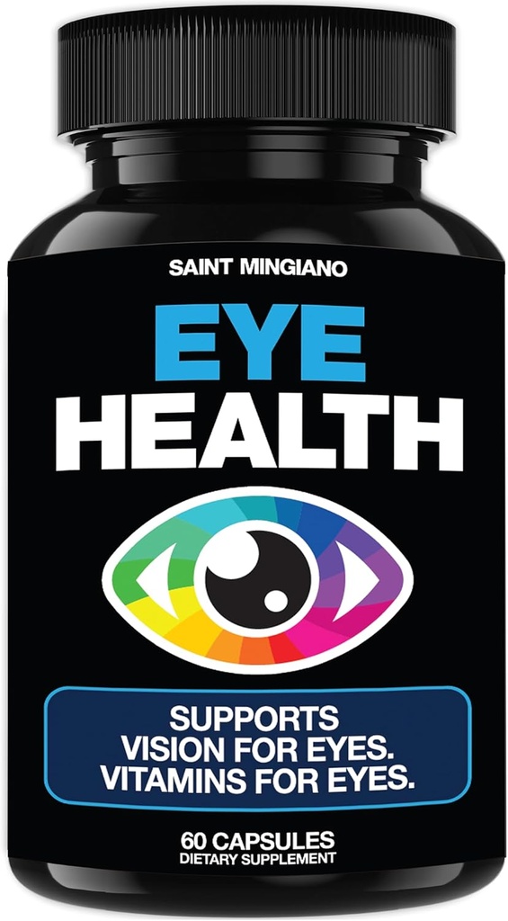 Cuidados Oculares & Visão Vitaminas Suplemento 60 Cápsulas - Suporta Strain Eye, Seco Olhos e Visão Saúde - Suporta Visão, Ocular e Macular Saúde - 14 Ingredientes Ativos, Lutein.