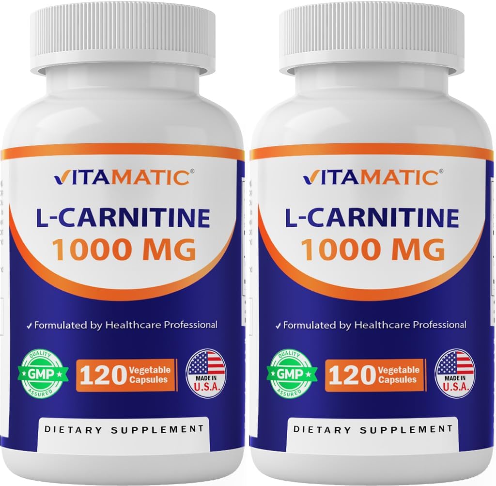 Fumarato de L-Carnitina Vitamatic 1000 mg - 120 Cápsulas Vegetais (2 frascos)