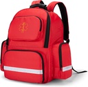 Trunab Primeiro respondedor Bolsa Trauma Backpack Vazio, kits de emergência médica Pacote de saco de salto de armazenamento para EMT, EMS, polícia, bombeiros, oficiais de segurança - Design patenteado vermelho