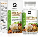 Leon's Mane Mushroom - 120 Cápsulas Leões Orgânicos Mane Turquia cauda Mushroom Supplement Complex Orgânico Cordyceps, Chaga, Turquia Tail, Reishi