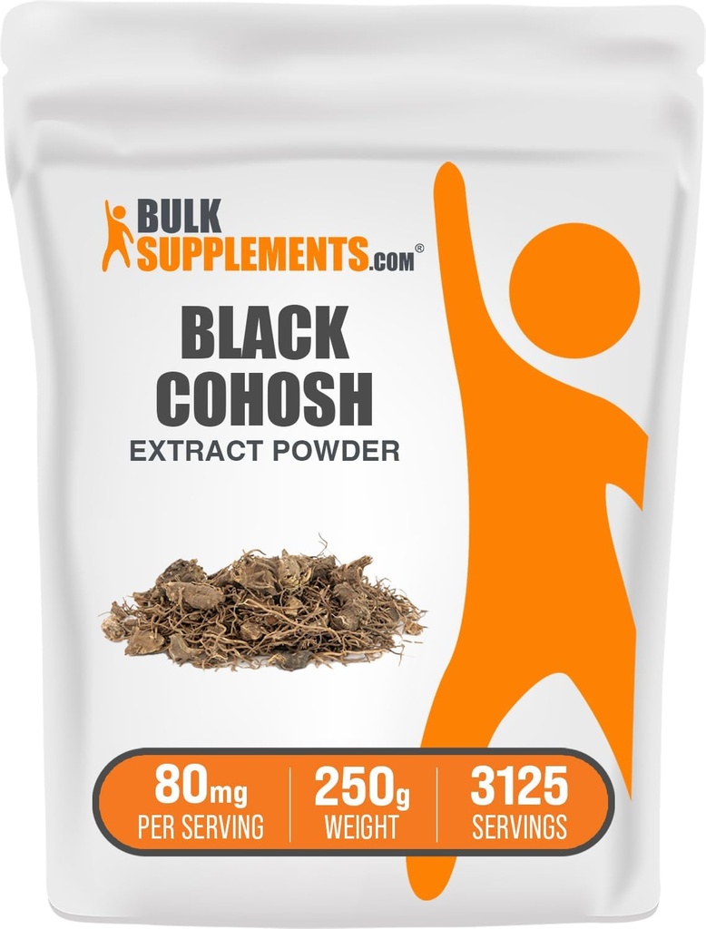 BulkSuplementos.com Preto Cohosh Extrair Pó - de Preto Cohosh Raiz, Suplemento de ervas - Vegan & Gluten Grátis, 80mg por serviço, 250g (8.8 oz) (Pack of 1)