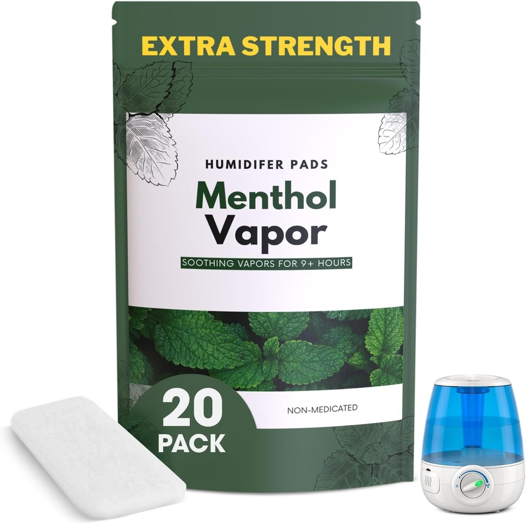 Almofadas Humidificadoras de Eucalyptus Menthol - Pads Vapor Universal para Todos os Vks, Guindaste, Outros Modelos - Substituição Vapopads - Almofadas Vaporizantes Sem Água Natural - Sintomas Frio/Flu