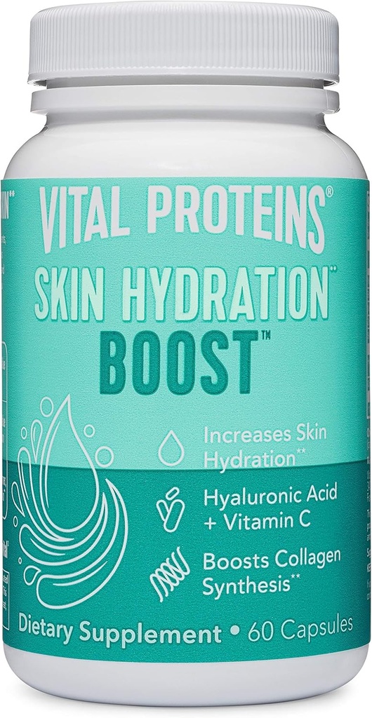 Proteínas Vitais Suplemento de Ácido Hialurônico com 120mg de Ácido Hialurônico 150mcg de Biotina e 180mg de Vitamina C - 60 Cápsulas