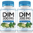 DIM Suplemento 200mg - DIM Diindolilmetano Plus BioPerine - Estrogênio Equilíbrio, Alívio Hormona Menopausa, Tratamento Acne, Vegan - 120 Contagem