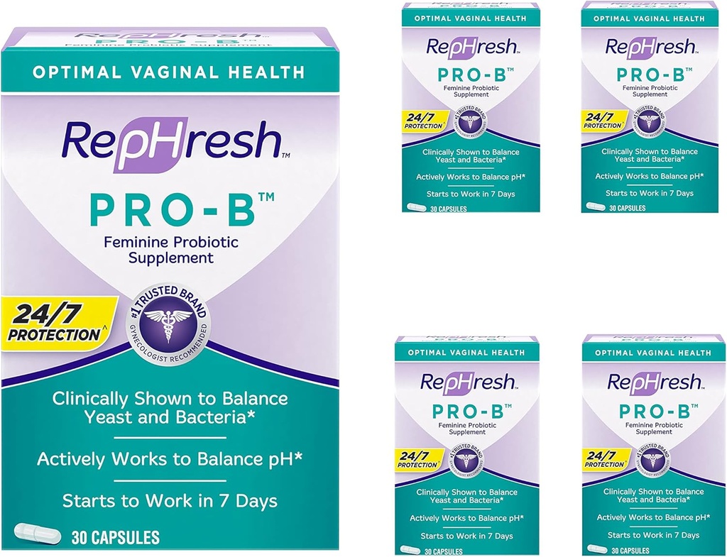 RepHresh Pro-B Probiótico Suplemento Feminino - 5 Pack