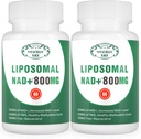 NAD+ Suplemento Lipossômico NAD+ Plus 800MG Nicotinamida Riboside Alternativa para Energia Celular, Envelhecimento Saudável e Reparação Músculo 120 Cápsulas (Pacote de 2)