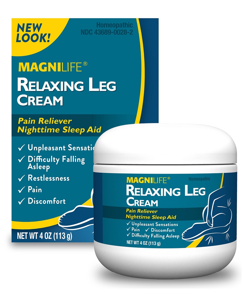 MagniLife Relaxante Leg Cream, Pernas Inquietas, Penetração Profunda Tópico para Dor, Naturalmente Relaxar Cramping, Desconforto, e Jogar com Lavanda e Magnésio - 4 onças